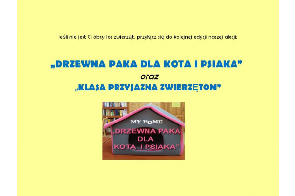 Akcja Drzewna Paka dla Kota i Psiaka - Zespół Szkół Drzewnych w Bydgoszczy