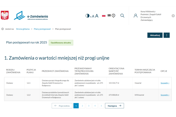 Plan postępowań 2025